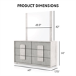 FOA Sable 2-Piece 6-Drawer Wood Dresser and Mirror Set in Washed White