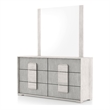 FOA Sable 2-Piece 6-Drawer Wood Dresser and Mirror Set in Washed White