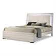 Furniture of America Turntile LED Light Wood Eastern King Bed in Washed White