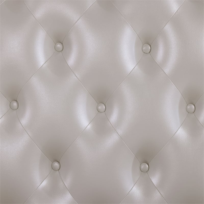 Furniture of America Elloise Tufted Faux Leather Eastern King Bed in White
