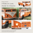 Furniture of America Shelline Peace Bus Wood Twin Kid Bed with LED in Orange