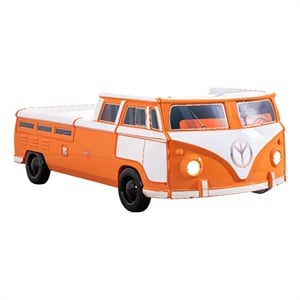 Furniture of America Shelline Peace Bus Wood Twin Kid Bed with LED in Orange