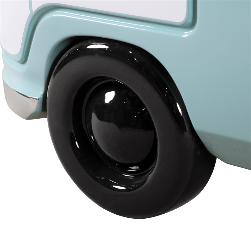 Furniture of America Shelline Peace Bus Wood Twin Kid Bed with LED in Teal