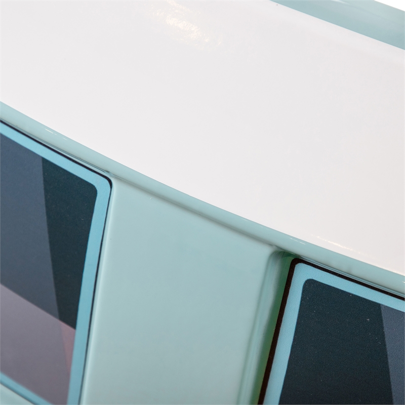 Furniture of America Shelline Peace Bus Wood Twin Kid Bed with LED in Teal