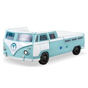 Furniture of America Shelline Peace Bus Wood Twin Kid Bed with LED in Teal