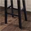 Furniture of America Fuller Solid Wood Saddle 24-inch Stools in Black (Set of 2)
