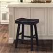 Furniture of America Fuller Solid Wood Saddle 24-inch Stools in Black (Set of 2)