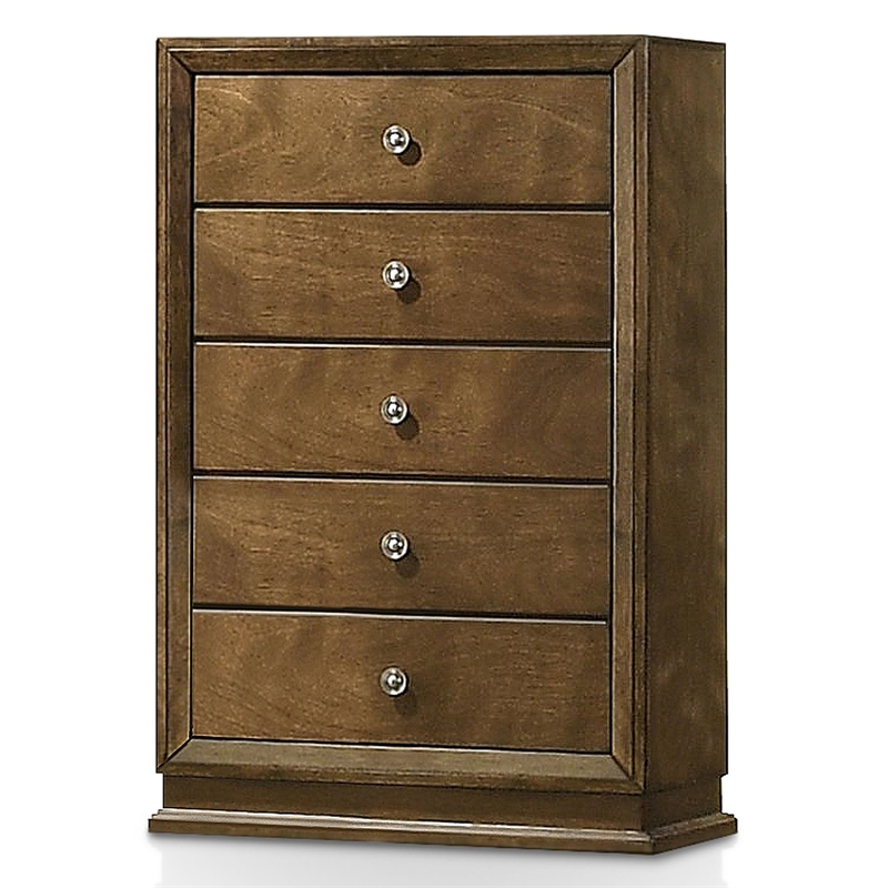 Furniture of America Nellam English Dovetail Drawers Wood Chest in Walnut