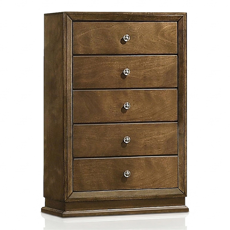 Furniture of America Nellam English Dovetail Drawers Wood Chest in Walnut