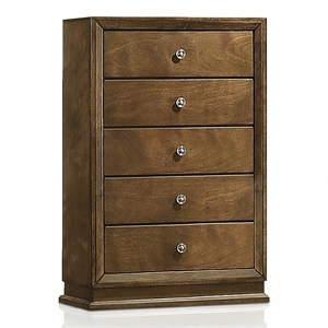 Furniture of America Nellam English Dovetail Drawers Wood Chest in Walnut