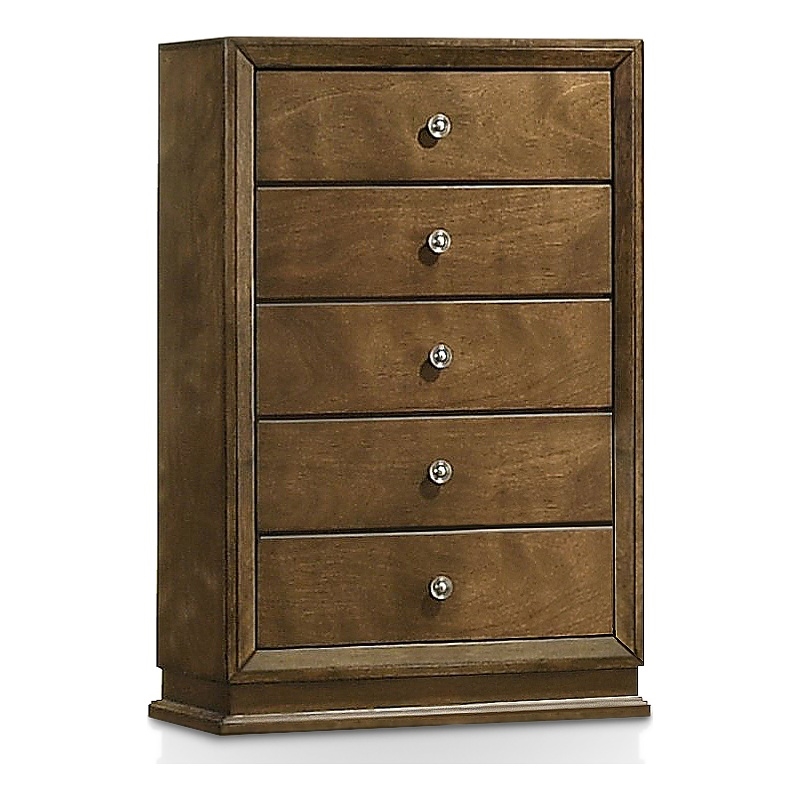 Furniture of America Nellam English Dovetail Drawers Wood Chest in Walnut