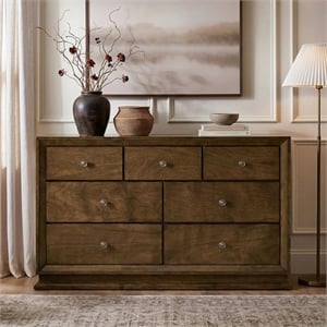 Furniture of America Nellam 7-Drawer Wood Dresser in Walnut