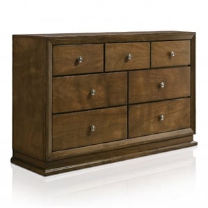 Furniture of America Nellam 7-Drawer Wood Dresser in Walnut