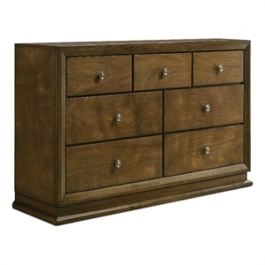 furniture of america nellam 7-drawer wood dresser in walnut
