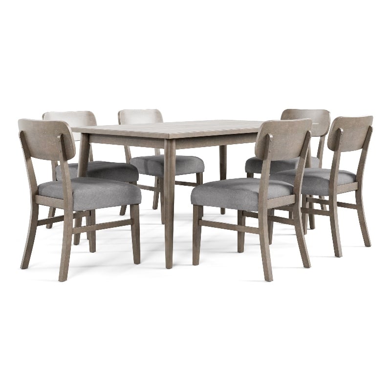 Furniture of America Vann 7-Piece Wood Dining Table Set in Gray