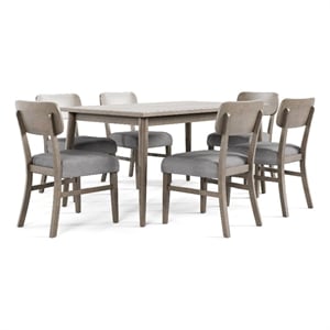 Furniture of America Vann 7-Piece Wood Dining Table Set in Gray