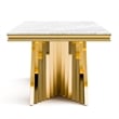 Furniture of America Odann Stainless Steel Dining Table in Gold and White