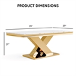 Furniture of America Sergy Stainless Steel Dining Table in Gold and White