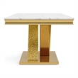 Furniture of America Sergy Stainless Steel Dining Table in Gold and White