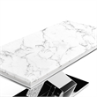 Furniture of America Sergy Stainless Steel Dining Table in Chrome and White
