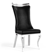 Furniture of America Obadia Faux Leather Side Chairs in Black (Set of 2)