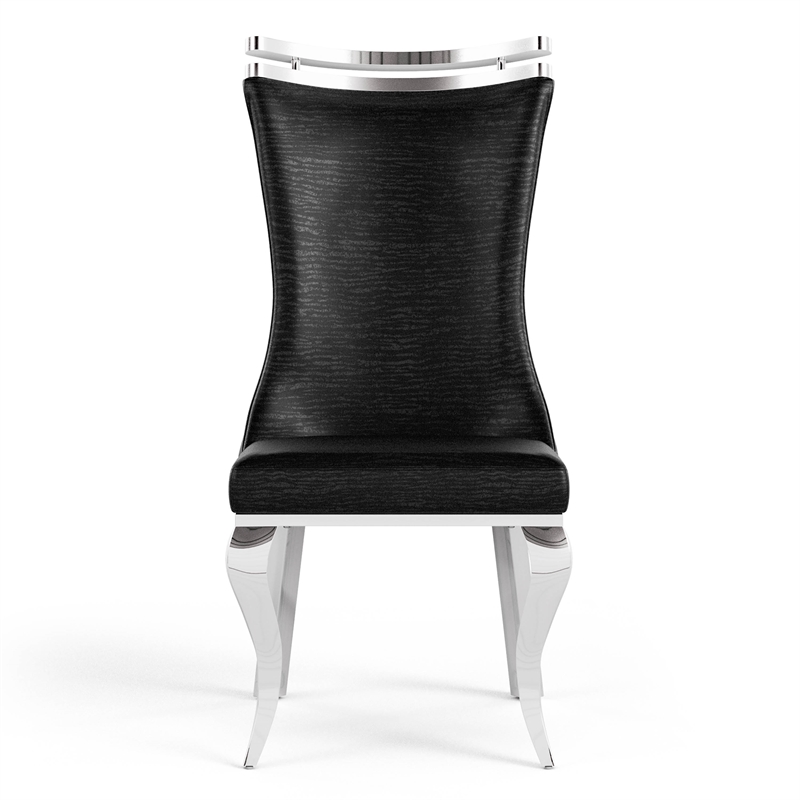 Furniture of America Obadia Faux Leather Side Chairs in Black (Set of 2)