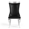 Furniture of America Obadia Faux Leather Side Chairs in Black (Set of 2)