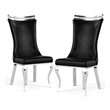 Furniture of America Obadia Faux Leather Side Chairs in Black (Set of 2)