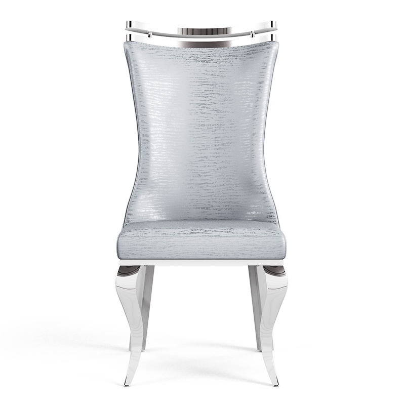 Furniture of America Obadia Faux Leather Side Chairs in Gray (Set of 2)
