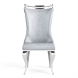Furniture of America Obadia Faux Leather Side Chairs in Gray (Set of 2)
