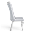 Furniture of America Obadia Faux Leather Side Chairs in Gray (Set of 2)
