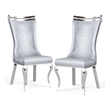 Furniture of America Obadia Faux Leather Side Chairs in Gray (Set of 2)