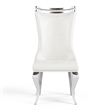 Furniture of America Obadia Faux Leather Side Chairs in White (Set of 2)