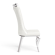 Furniture of America Obadia Faux Leather Side Chairs in White (Set of 2)