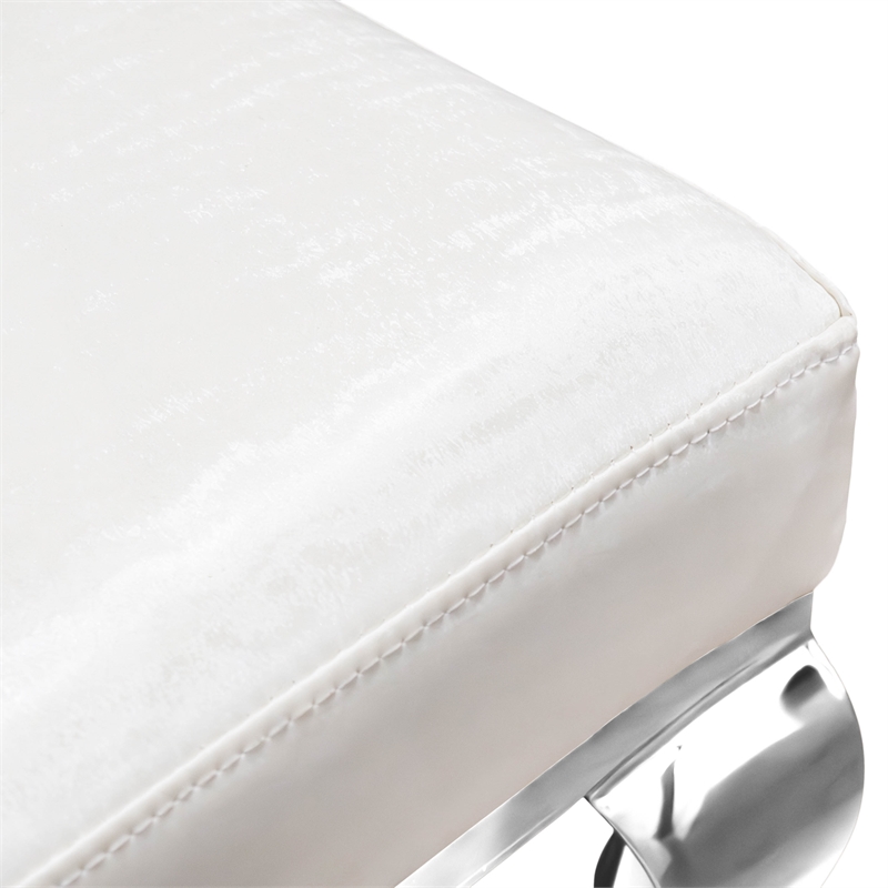 Furniture of America Obadia Faux Leather Side Chairs in White (Set of 2)