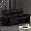 Furniture of America Alipark Faux Leather Power Sofa with USB Ports in Black