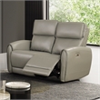 Furniture of America Alipark Faux Leather Power Loveseat with USB Ports in Gray