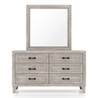 FOA Junile 2-Piece 6-Drawer Wood Dresser and Mirror Set in Washed White