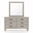 FOA Junile 2-Piece 6-Drawer Wood Dresser and Mirror Set in Washed White