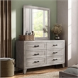 FOA Junile 2-Piece 6-Drawer Wood Dresser and Mirror Set in Washed White