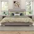 Furniture of America Ventrack LED Light Wood Queen Bed in Light Taupe