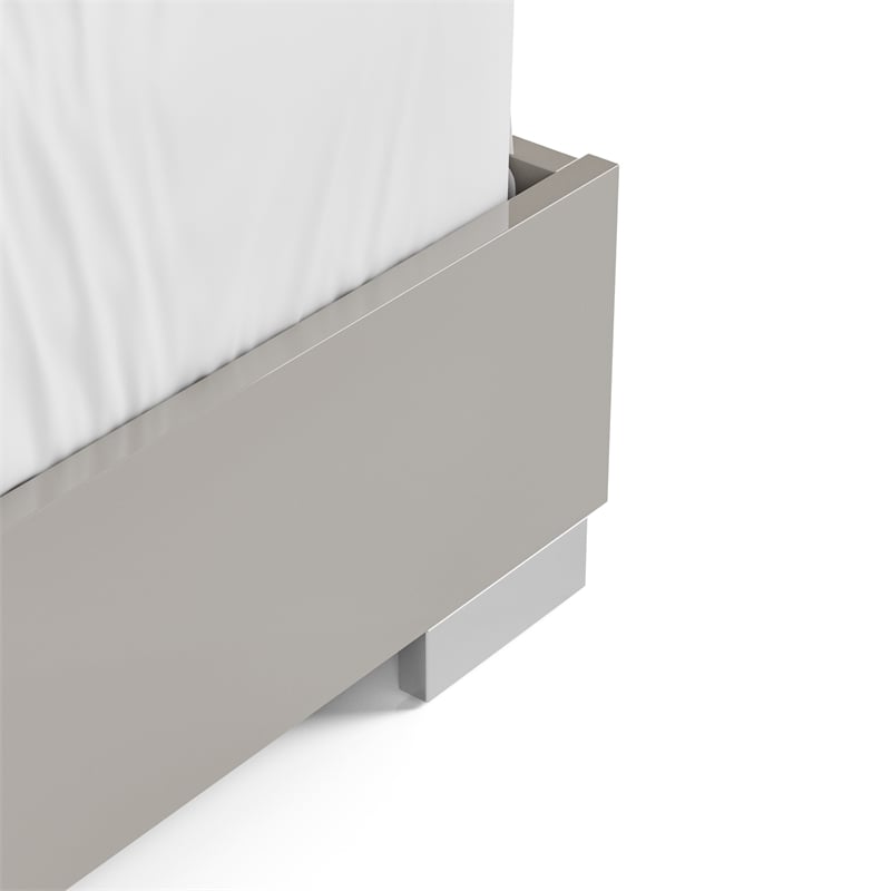 Furniture of America Ventrack LED Light Wood Queen Bed in Light Taupe