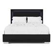 Furniture of America Ventrack LED Light Wood Queen Bed in Piano Black
