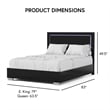 Furniture of America Ventrack LED Light Wood Queen Bed in Piano Black