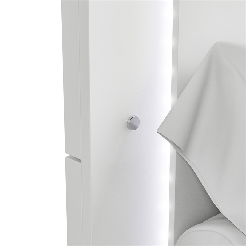 Furniture of America Ventrack LED Light Wood Eastern King Bed in White