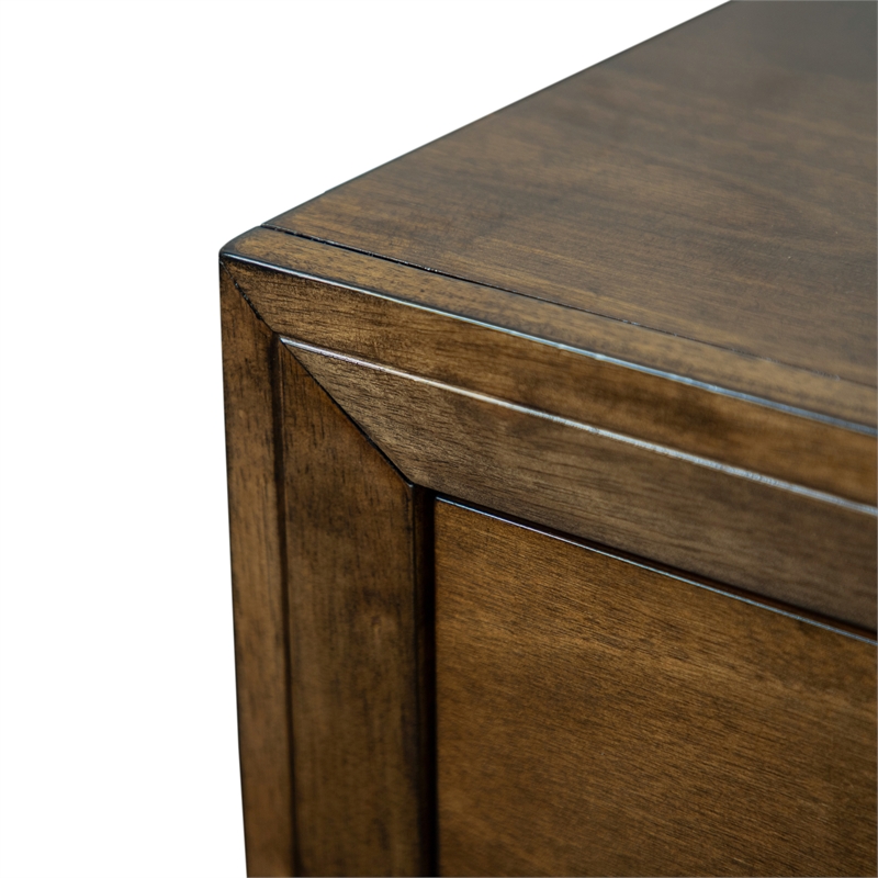 Furniture of America Nellam English Dovetail Drawers Wood Nightstand in Walnut
