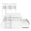 FOA Hammon Wood Twin over Full Bunk Bed with Trundle and Drawers in White