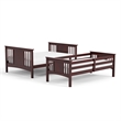 Furniture of America Sinclare Wood Twin over Full Bunk Bed in Dark Walnut