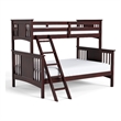 Furniture of America Sinclare Wood Twin over Full Bunk Bed in Dark Walnut