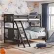 Furniture of America Sinclare Wood Twin over Full Bunk Bed in Stain Gray